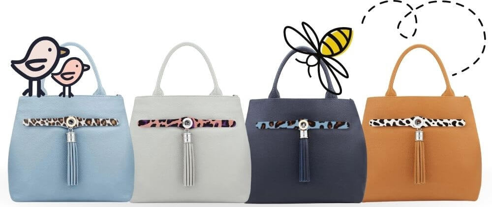 The SHcoop-The Bird's and the Bee's - Deco Strip Edition!-Sarah Haran Luxury Italian Leather Handbags