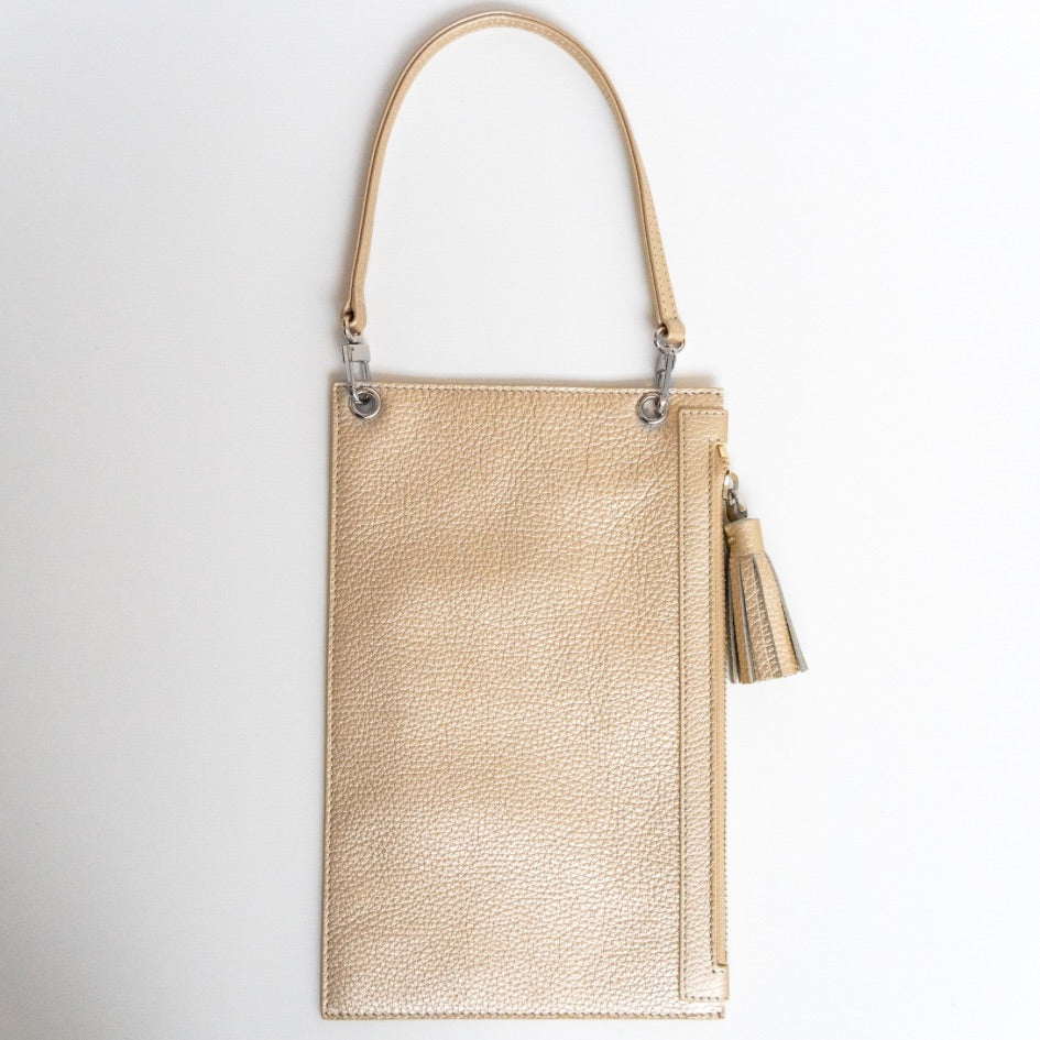 Clover Wristlet-Handbag-Sarah Haran Accessories-Silver-Soft Metallic Gold-Sarah Haran Accessories