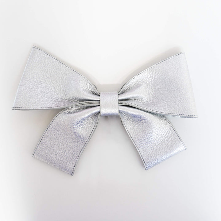 Deco Bow - Textured-Restyle Accessories-Sarah Haran Accessories-Silver-Soft Metallic Silver-Sarah Haran Accessories