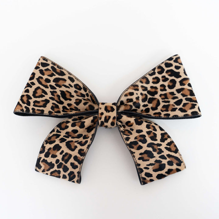 Deco Bow - Textured-Restyle Accessories-Sarah Haran Accessories-Silver-Leopard Calf-Sarah Haran Accessories