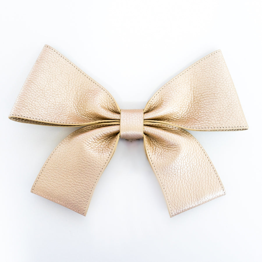 Deco Bow - Textured-Restyle Accessories-Sarah Haran Accessories-Gold-Soft Metallic Gold-Sarah Haran Accessories