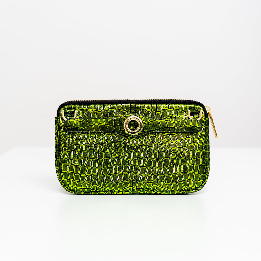 Millie Pouch - Textured-Handbag-Sarah Haran Accessories-Silver-Python Glamour-Sarah Haran Accessories