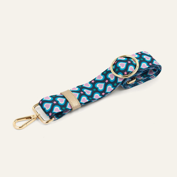 Navy Heart River Strap with Gold hardware front 1 | U60-G