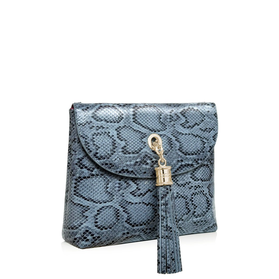 Blue Python Complimentary Bag Q4 Reservation*: Jasmine with Gold hardware side| U39-G