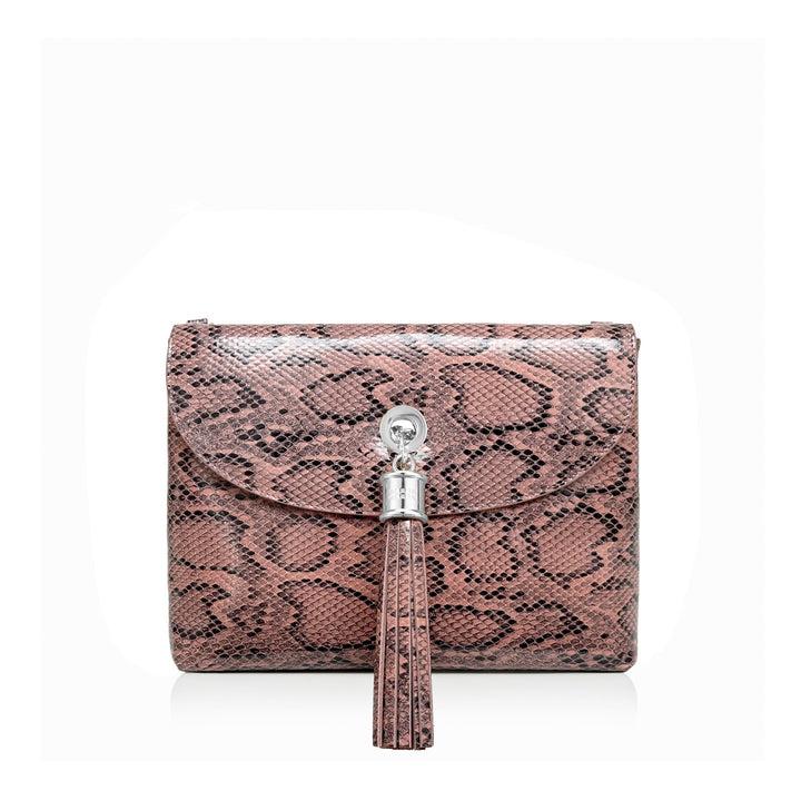 Pink Python Complimentary Bag Q4 Reservation*: Jasmine with Silver hardware front 1 | P30-S