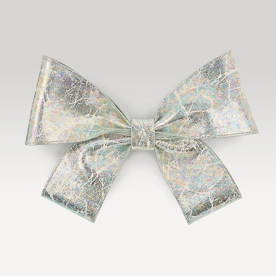 Deco Bow - Textured-Restyle Accessories-Sarah Haran Accessories-Silver-White Cosmic-Sarah Haran Accessories