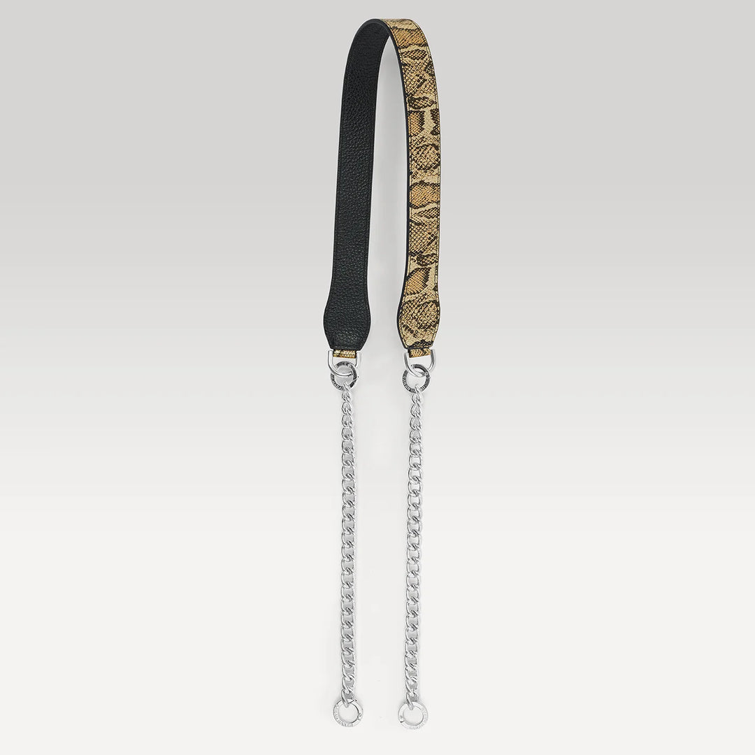 Gemini Strap - Textured-Restyle Accessories-Sarah Haran Accessories-Silver-Python Glamour Black-Sarah Haran Accessories