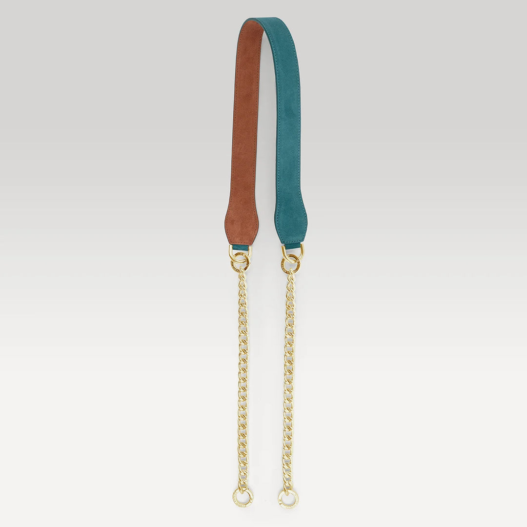 Gemini Strap - Suede-Accessory-Sarah Haran Accessories-Gold-Petrol Rust-Sarah Haran Accessories