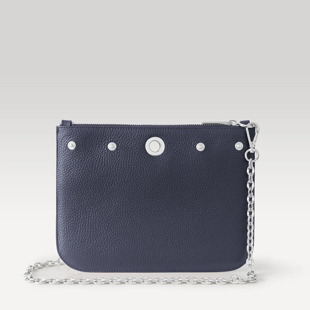 Ivy - Pop of Colour with Deco Popper - Sale-Handbag-Sarah Haran Accessories-Silver-Navy-Sarah Haran Accessories