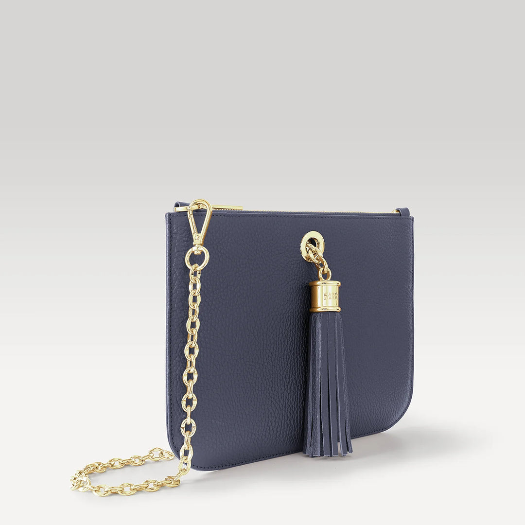 Ivy - Pop of Colour with Deco Popper - Sale-Handbag-Sarah Haran Accessories-Gold-Navy-Sarah Haran Accessories