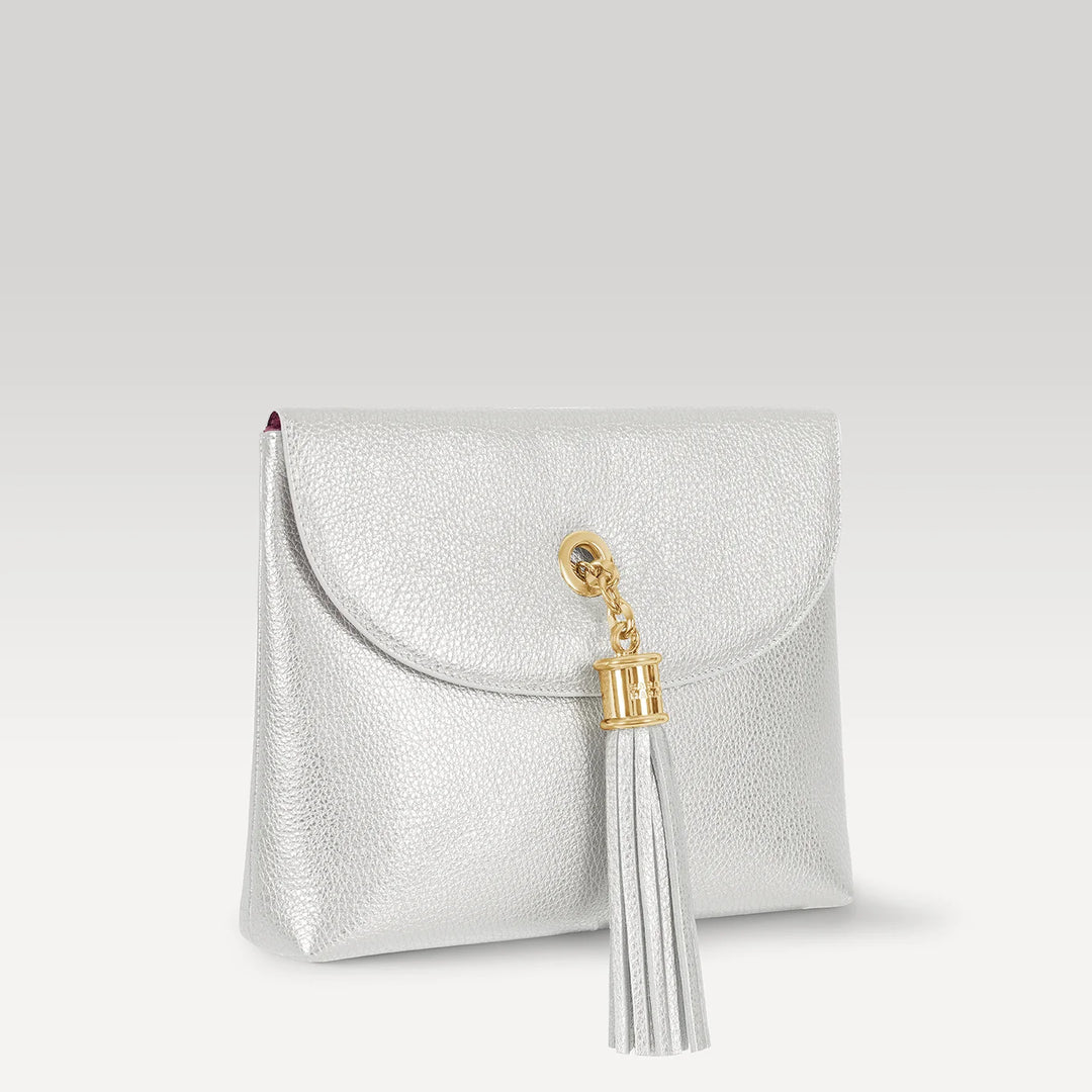 Jasmine Crossbody - Metallic - Adjustable Strap-Handbag-Sarah Haran Accessories-Gold-Soft Metallic Silver-Sarah Haran Accessories