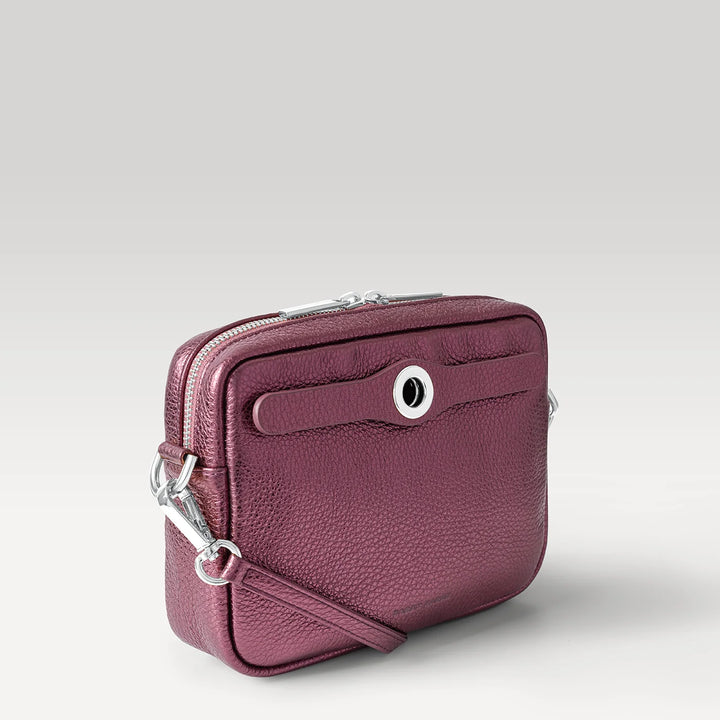 Millie Crossbody - Textured-Handbag-Sarah Haran Accessories-Silver-Metallic Purple-Sarah Haran Accessories