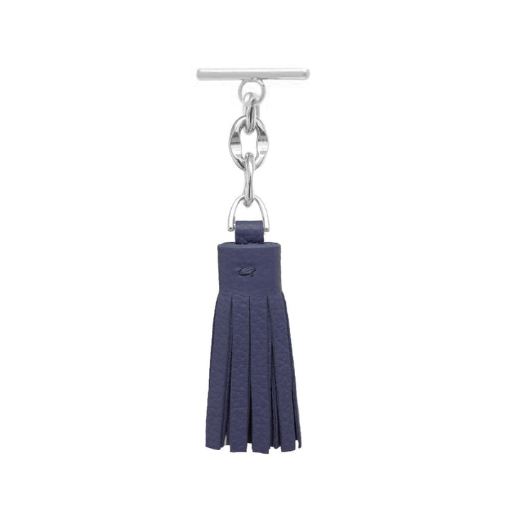 Navy Mini Tassel - Final Clearance with Silver hardware front 1 | U01-S