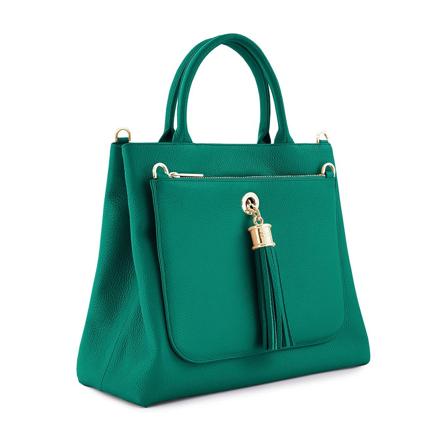 sarah haran dahlia tote avocado green leather