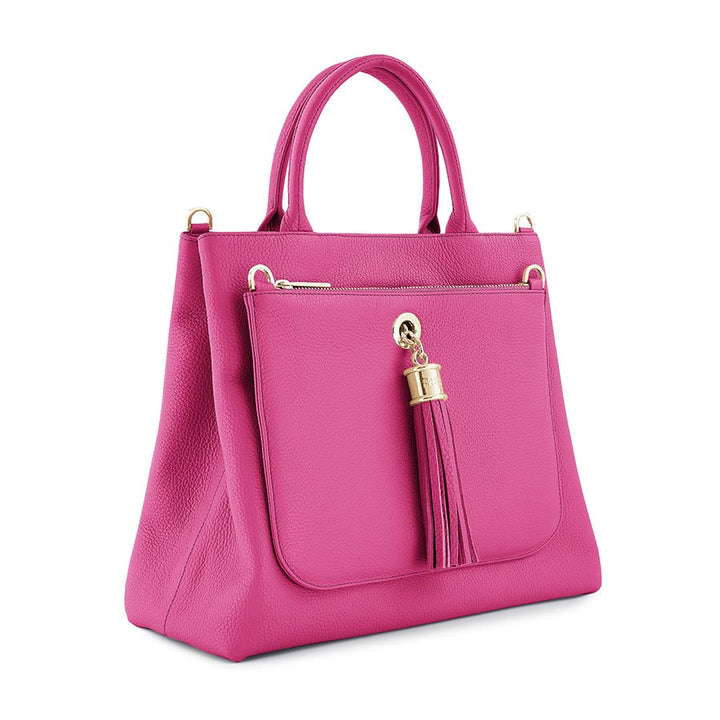 sarah haran dahlia tote orchid pink leather