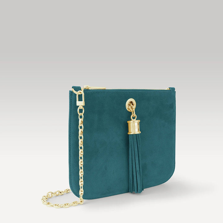 Ivy - Suede-Sarah Haran Accessories-Gold-Petrol-Sarah Haran Accessories