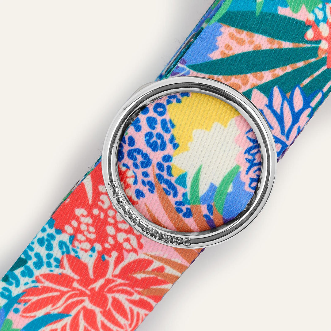 Spring Floral River Strap with Silver hardware detail| P43-S