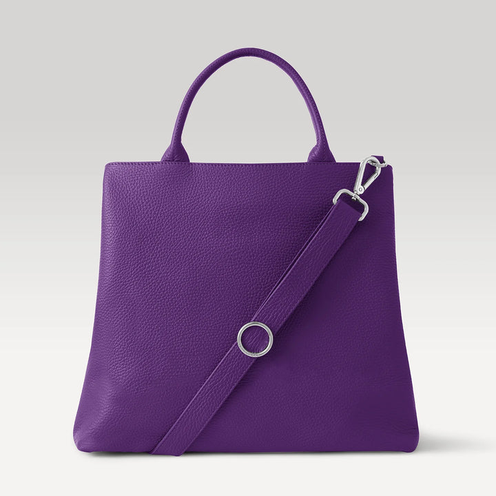 Amethyst Dahlia 2-in-1 Tote with Silver hardware back| RO6-S