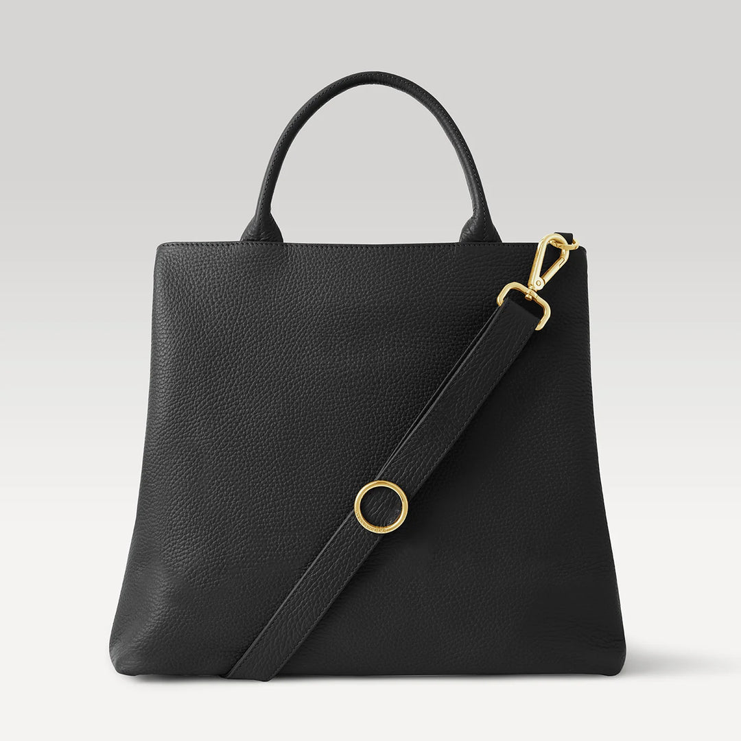 Black Dahlia 2-in-1 Tote with Gold hardware back| B01-G