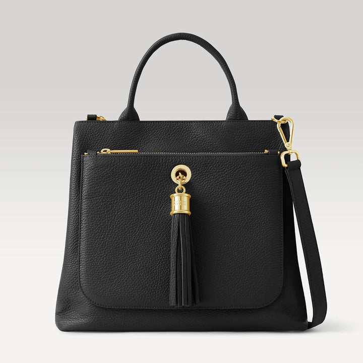 Black Dahlia 2-in-1 Tote with Gold hardware front 1 | B01-G