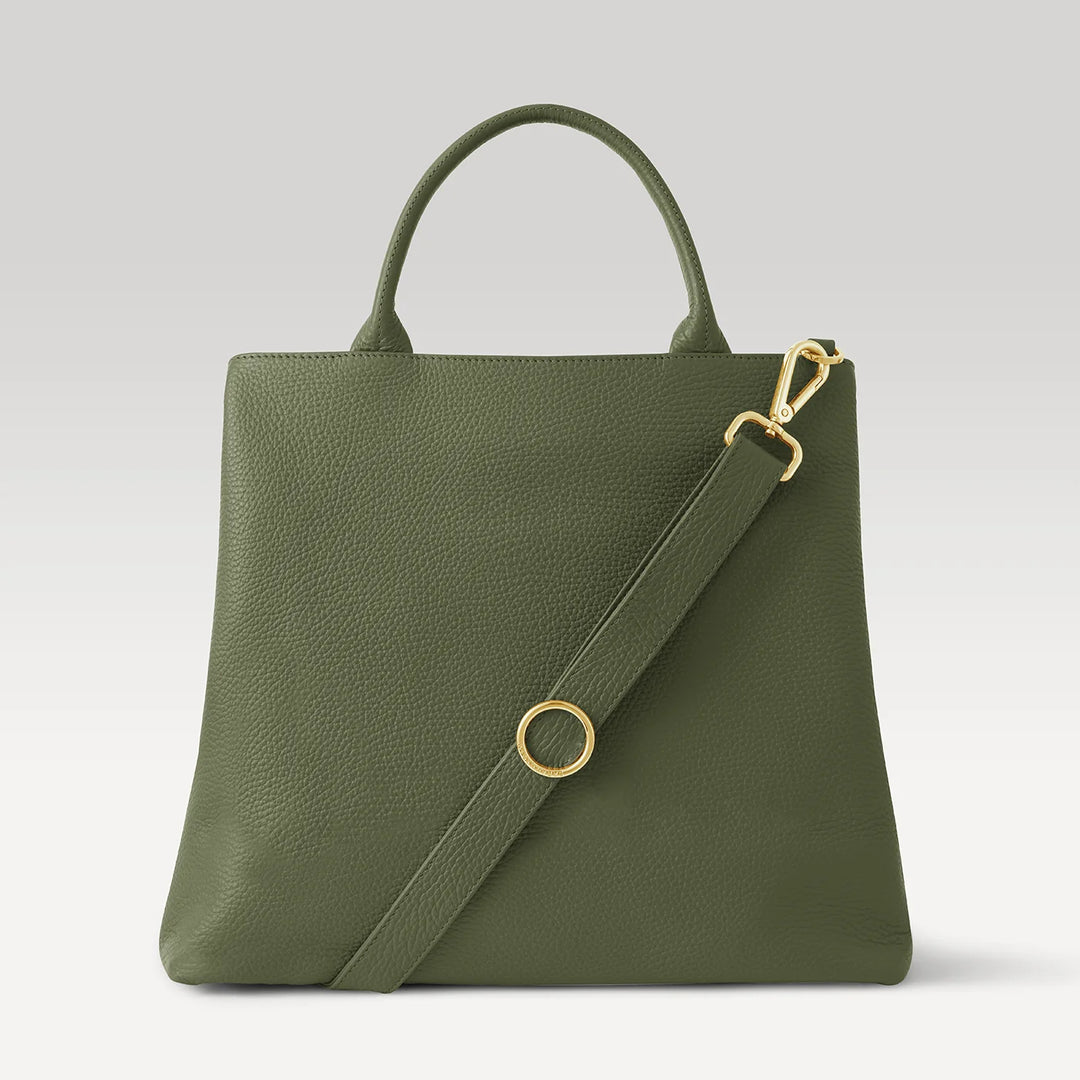 Olive Dahlia 2-in-1 Tote with Gold hardware back| G11-G