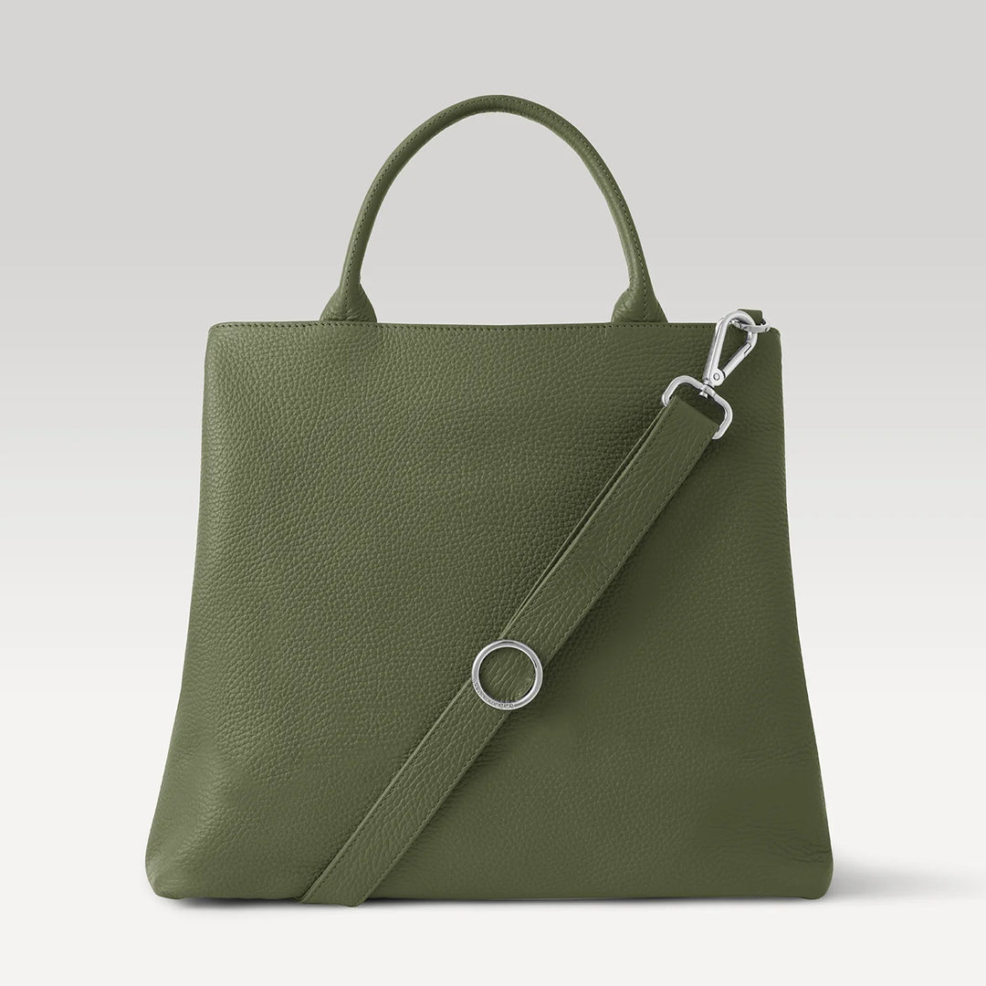 Olive Dahlia 2-in-1 Tote with Silver hardware back| G11-S